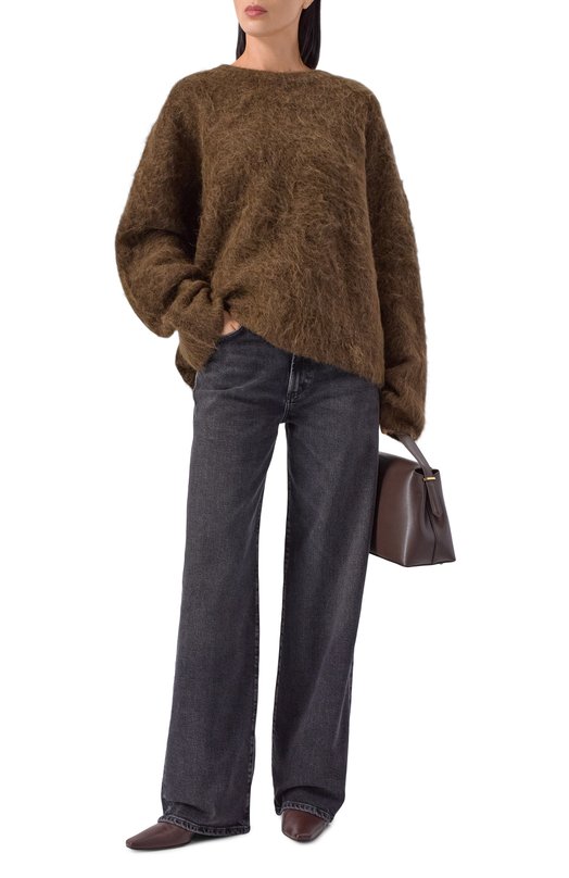 Шерстяной свитер TOTEME 244-WRT873-YA0106 Коричневый  244-WRT873-YA0106 Фото 2