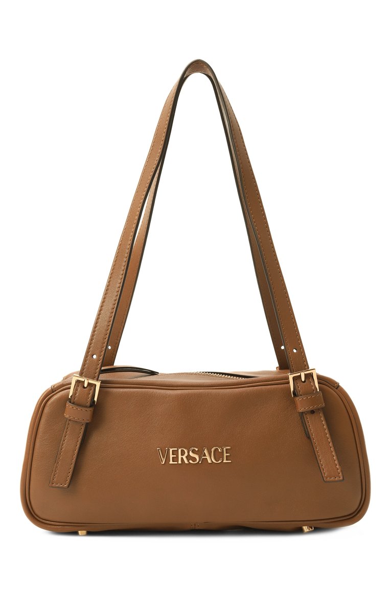 Женская сумка versace tag VERSACE коричневого цвета, арт. 1015792/1A13171 | Фото 1 (Материал: Натуральная кожа; Автоматизация ТО: Проставлено; Автоматизация состава: Проставлено; Ошибки технического описания: Нет глубины, Нет высоты)