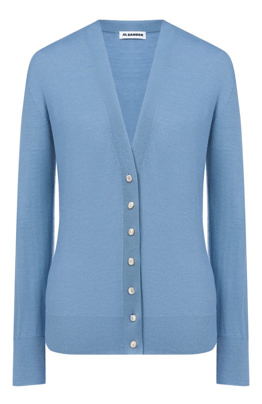 Кардиган из кашемира и шерсти Jil Sander J01HP0001/J14501 Голубой J01HP0001/J14501