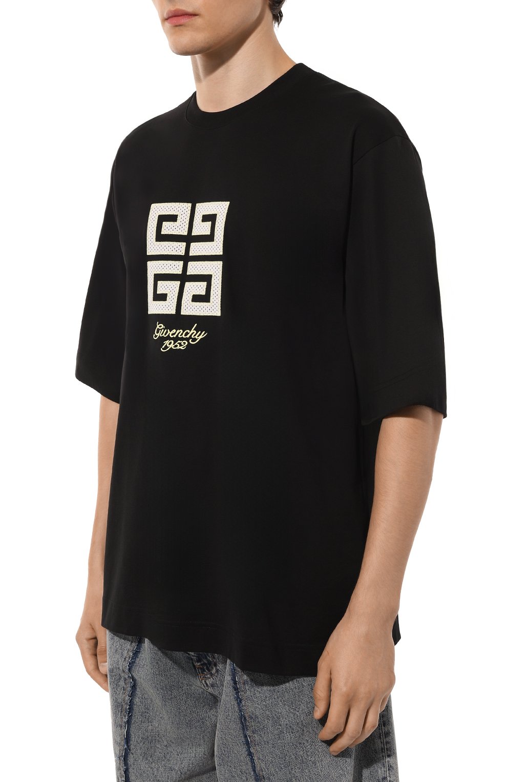 Хлопковая футболка GIVENCHY черного цвета по цене 69950 руб., арт. BM712H3YMV, фото 3 Хлопковая футболка GIVENCHY, арт. BM712H3YMV, фото 3