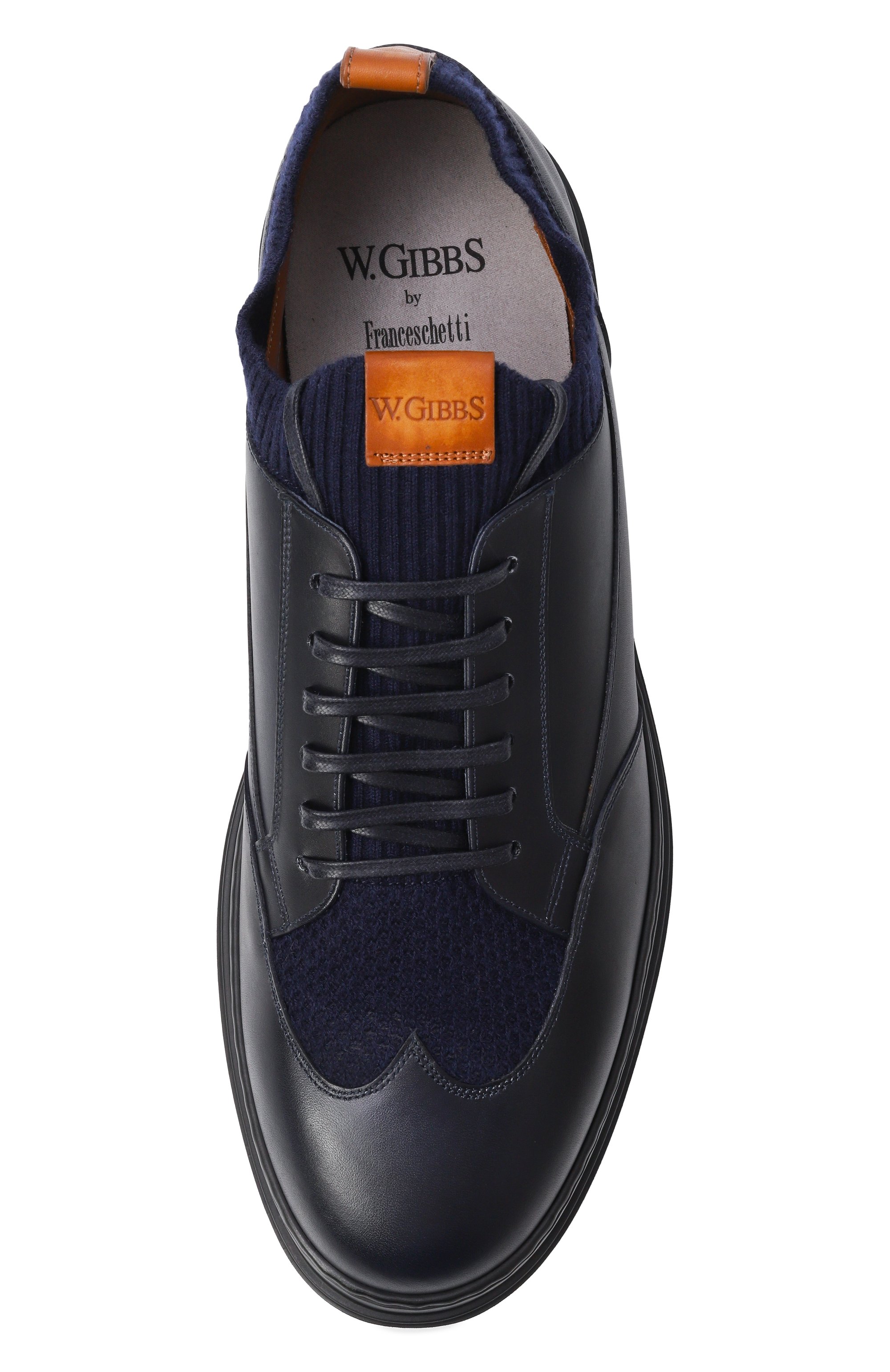 Кожаные кеды W.GIBBS темно-синего цвета по цене 55650 руб., арт. 0325012/VIT. DEC0, фото 6 Кожаные кеды W.GIBBS, арт. 0325012/VIT. DEC0, фото 6