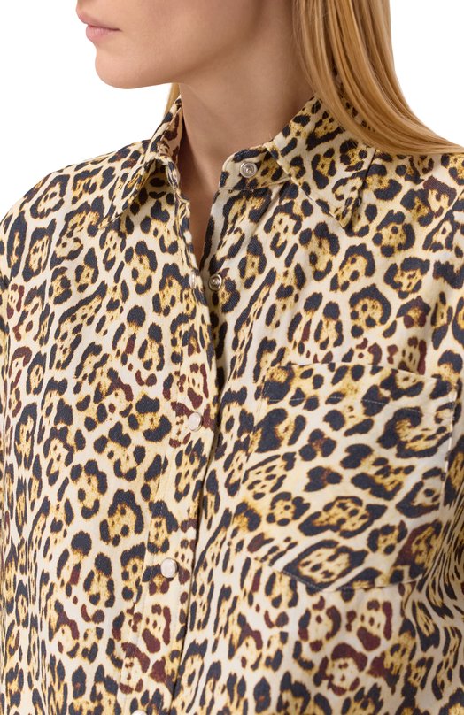 Хлопковая рубашка Academia SILVY-P-DESTR0YED/75DM6 Леопардовый  SILVY-P-DESTR0YED/75DM6 Фото 5