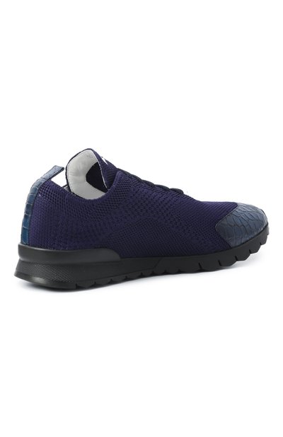 Текстильные кроссовки с отделкой из аллигатора KITON, арт. USSFITBN0134202, фото 5