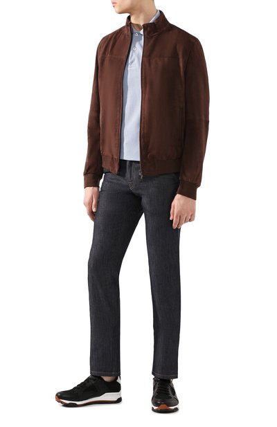 Замшевый бомбер GIMO'S коричневого цвета по цене 52950 руб., арт. 20PE.1.130.50, фото 2 Замшевый бомбер GIMO'S, арт. 20PE.1.130.50, фото 2