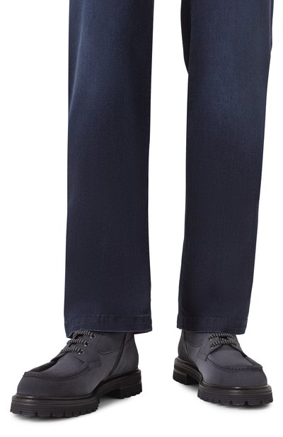 Замшевые ботинки ZILLI темно-серого цвета по цене 228000 руб., арт. H0134AM1100VSTM01, фото 3 Замшевые ботинки ZILLI, арт. H0134AM1100VSTM01, фото 3