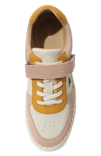 Кожаные кеды CHLOÉ светло-розового цвета по цене 28450 руб., арт. C20134/36-38, фото 4 Кожаные кеды CHLOÉ, арт. C20134/36-38, фото 4