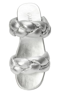 Кожаные шлепанцы MIU MIU, арт. 5XX488-3LAB-F0118, фото 4