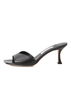 Женские кожаные мюли skye 70 JIMMY CHOO черного цвета, арт. SKYE 70/CLF | Фото 4 (Драгоценные камни: Проставлено; Материал внешний: Натуральная кожа; Каблук высота: Высокий; Подошва: Плоская; Материал сплава: Проставлено; Материал внутренний: Натуральная кожа; Каблук тип: Фигурный)
