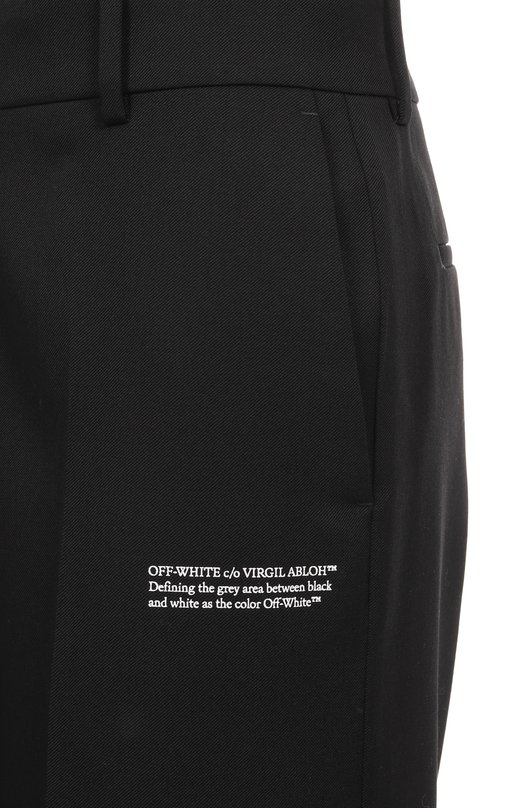 Шерстяные брюки Off-White 0WCA174C99FAB0021001 Чёрный  0WCA174C99FAB0021001 Фото 6