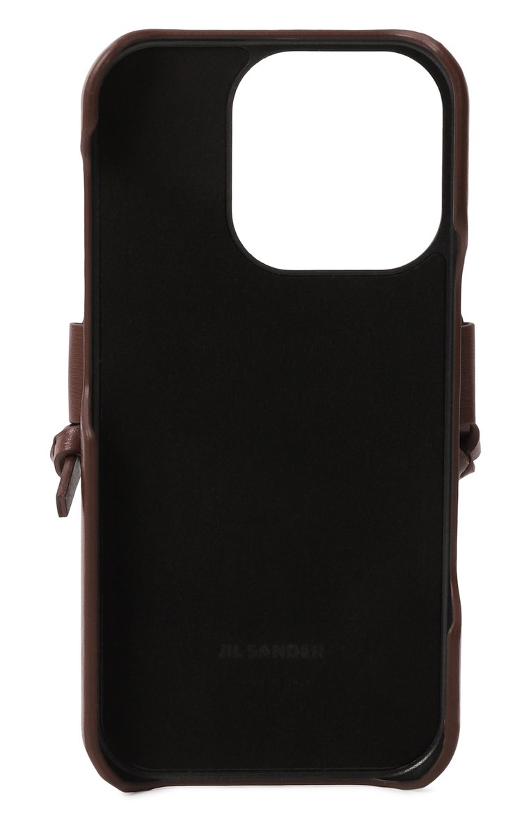 Кожаный чехол для iphone 16 pro JIL SANDER бордового цвета, арт. J07VL0043/P6986 | Фото 2 (Нос: Не проставлено; Региональные ограничения белый список (Axapta Mercury): Не проставлено; Женское Кросс-КТ: Кожа iPhone; Материал: Натуральная кожа)