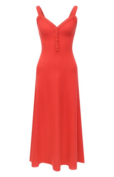 Платье из шелка и хлопка LORO PIANA кораллового цвета по цене 299500 руб., арт. FAL5250, фото 1 Платье из шелка и хлопка LORO PIANA, арт. FAL5250, фото 1