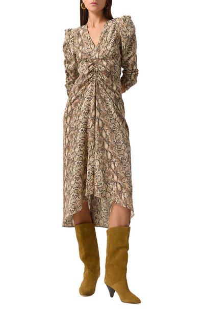Шелковое платье ISABEL MARANT бежевого цвета по цене 146500 руб., арт. 25P/R00011FA-C1J05I, фото 3 Шелковое платье ISABEL MARANT, арт. 25P/R00011FA-C1J05I, фото 3