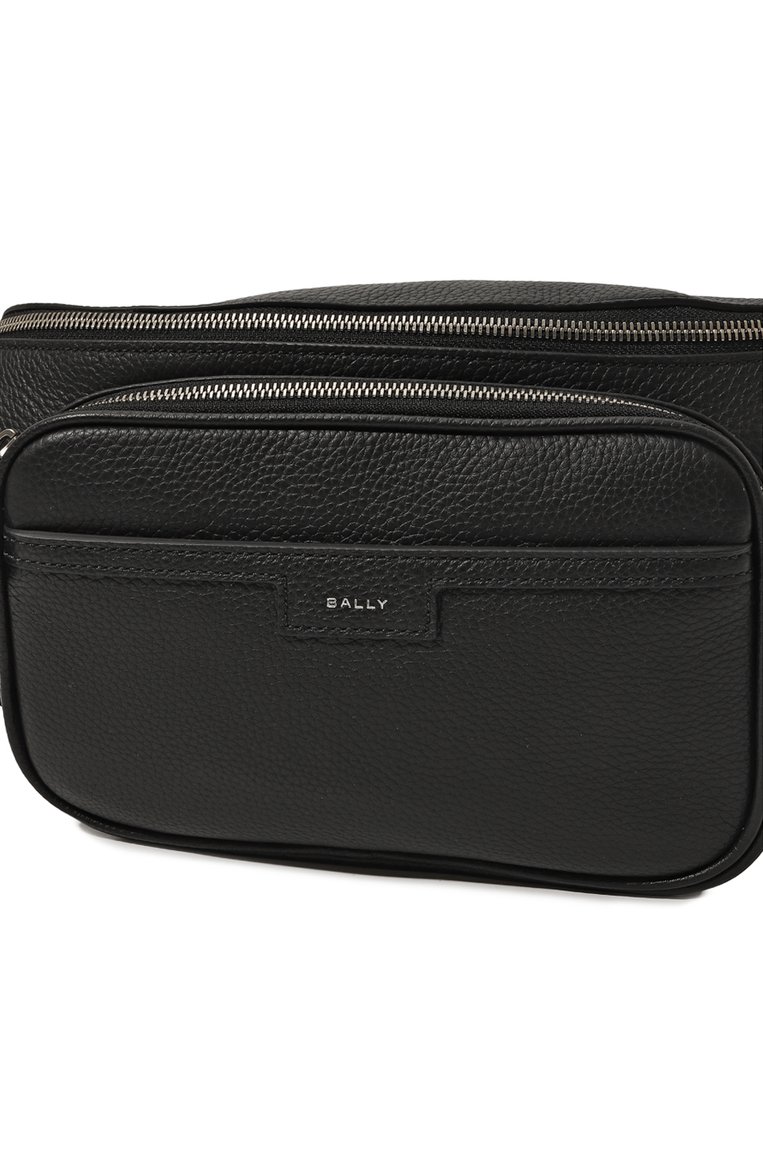 Мужская кожаная поясная сумка BALLY черного цвета, арт. MAS01W/VT397 | Фото 3 (Размер: large; Материал: Натуральная кожа; Ремень/цепочка: На ремешке; Стили: Классический; Случай: Повседневный)
