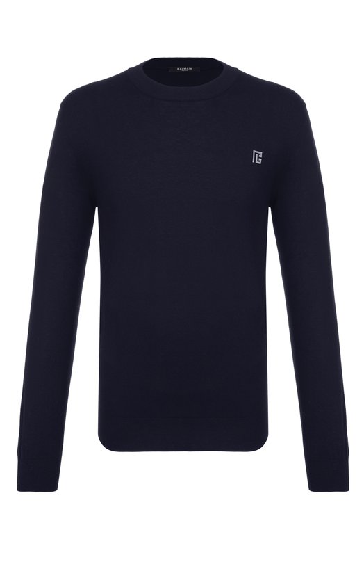 Джемпер из шелка и хлопка Balmain GH1KD000/KJ53 Синий GH1KD000/KJ53