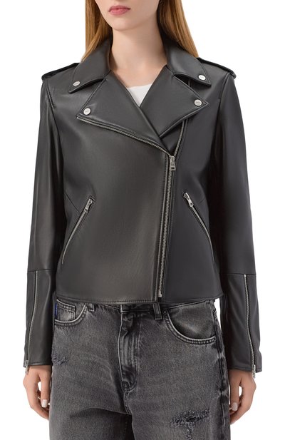 Кожаная куртка HUGO черного цвета по цене 54950 руб., арт. 50551255, фото 3 Кожаная куртка HUGO, арт. 50551255, фото 3