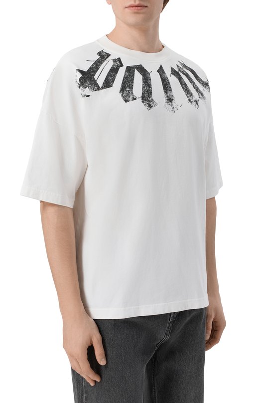 Хлопковая футболка Palm Angels PMAA10DS26JER002 Белый  PMAA10DS26JER002 Фото 3