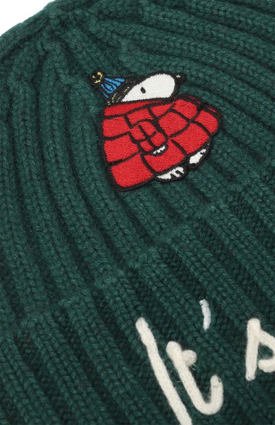 Шапка из шерсти и вискозы MC2 SAINT BARTH темно-зеленого цвета по цене 7995 руб., арт. WENG002-02358I/WENGEN JR, фото 3 Шапка из шерсти и вискозы MC2 SAINT BARTH, арт. WENG002-02358I/WENGEN JR, фото 3