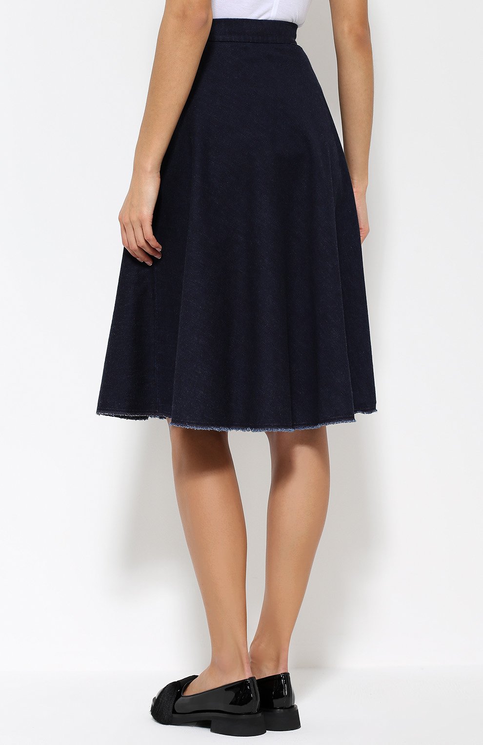 Джинсовая расклешенная юбка с бахромой MONCLER, арт. B2-093-25639-00-57934, фото 4