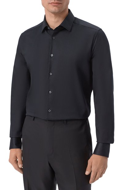 Хлопковая сорочка CORNELIANI черного цвета по цене 33250 руб., арт. 28P010/2A11409, фото 3 Хлопковая сорочка CORNELIANI, арт. 28P010/2A11409, фото 3