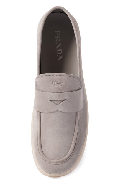 Замшевые лоферы PRADA серого цвета по цене 116000 руб., арт. 2DG166F/G000103, фото 5 Замшевые лоферы PRADA, арт. 2DG166F/G000103, фото 5