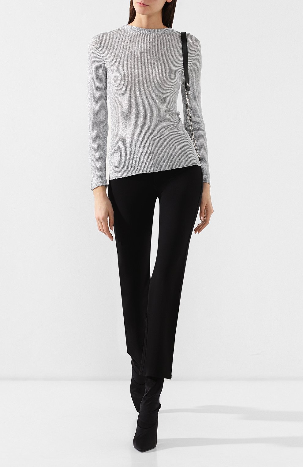 Пуловер из вискозы PHILOSOPHY DI LORENZO SERAFINI серебряного цвета по цене 52700 руб., арт. A0909/705, фото 2 Пуловер из вискозы PHILOSOPHY DI LORENZO SERAFINI, арт. A0909/705, фото 2