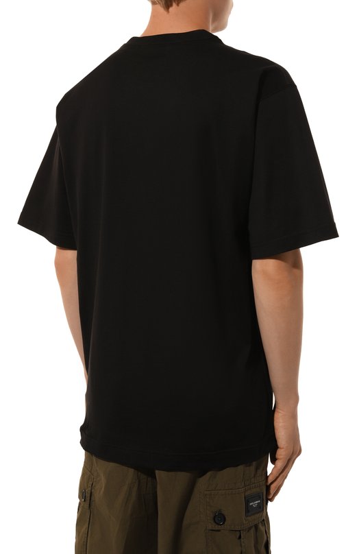 Хлопковая футболка Dolce & Gabbana G8PN9Z/G7NWN Чёрный  G8PN9Z/G7NWN Фото 4