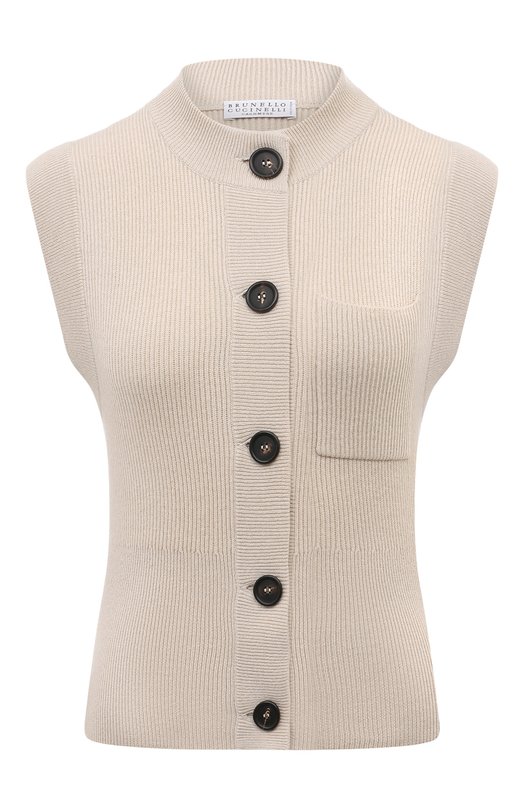 Кашемировый жилет Brunello Cucinelli M12189116P Бежевый M12189116P