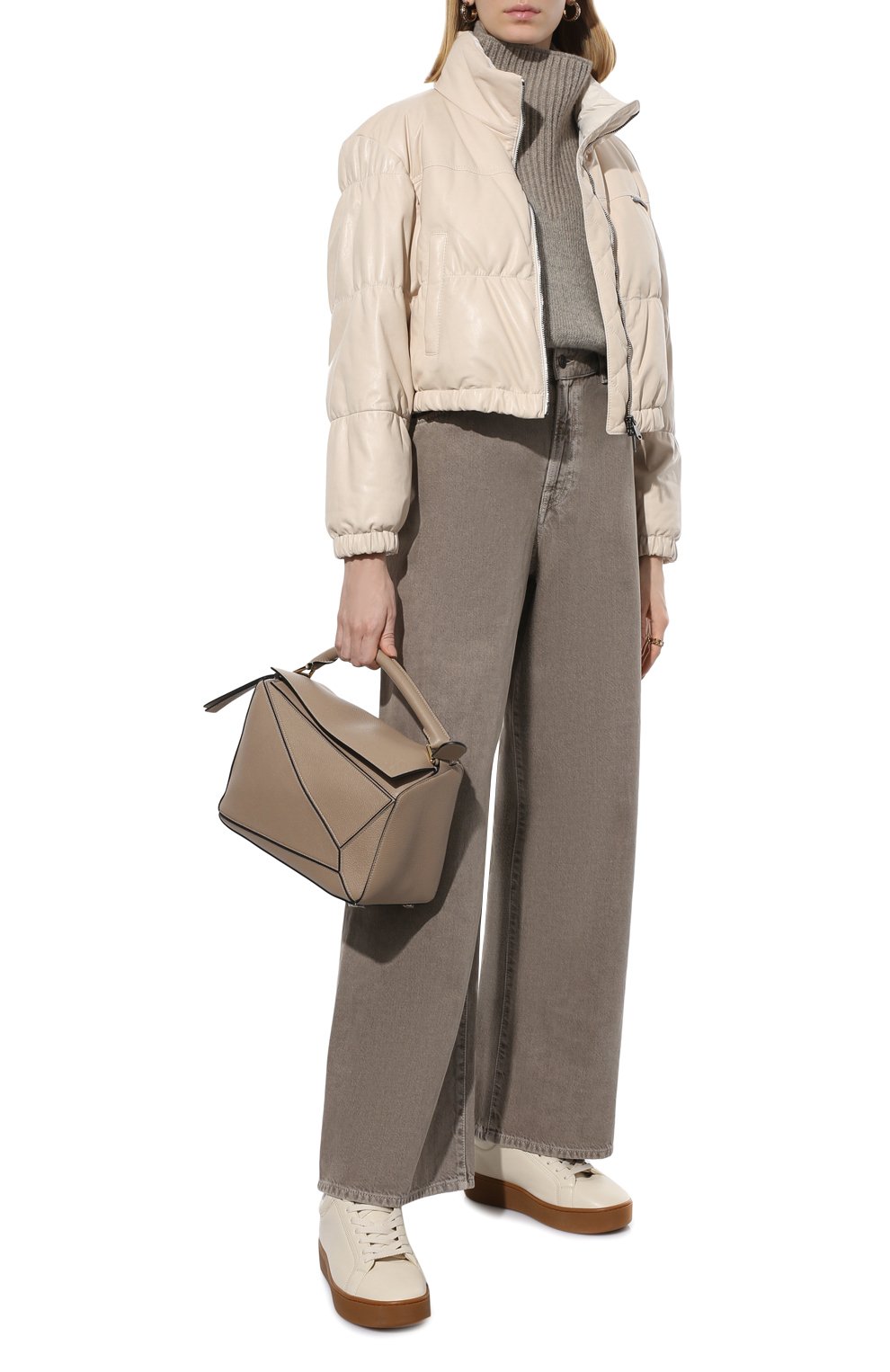 Кожаная куртка BRUNELLO CUCINELLI кремового цвета по цене 873000 руб., арт. MPBIS2856, фото 2 Кожаная куртка BRUNELLO CUCINELLI, арт. MPBIS2856, фото 2