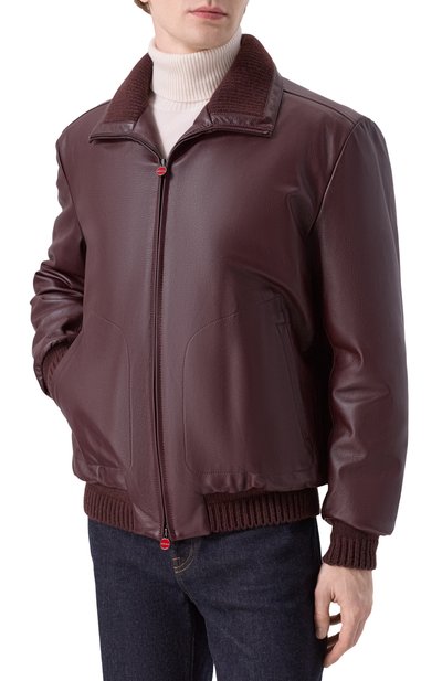 Кожаный бомбер KITON, арт. UW2239V0411H16, фото 3