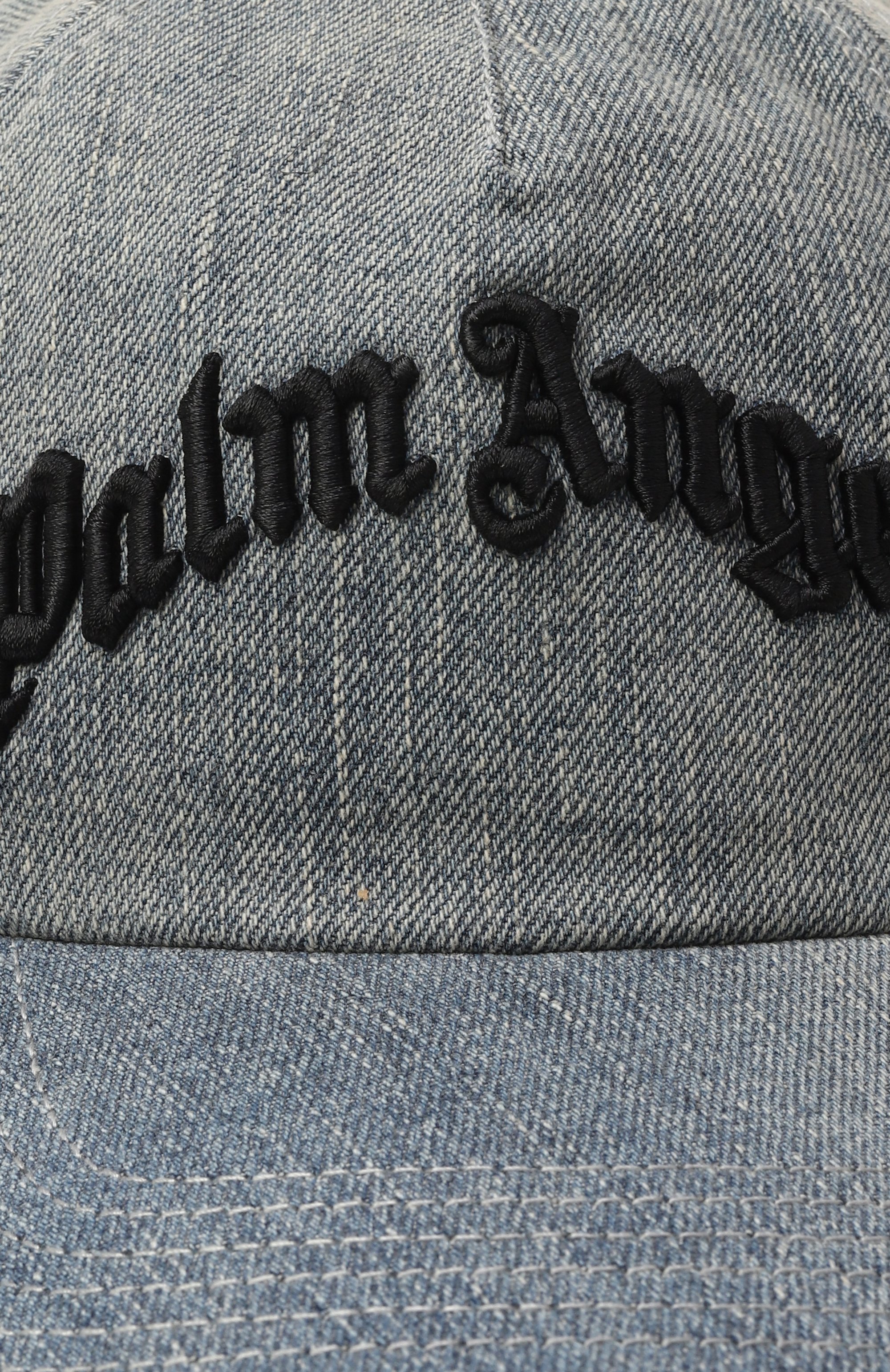 Джинсовая бейсболка PALM ANGELS тёмно-голубого цвета по цене 39350 руб., арт. PWLB032F25FAB004, фото 3 Джинсовая бейсболка PALM ANGELS, арт. PWLB032F25FAB004, фото 3