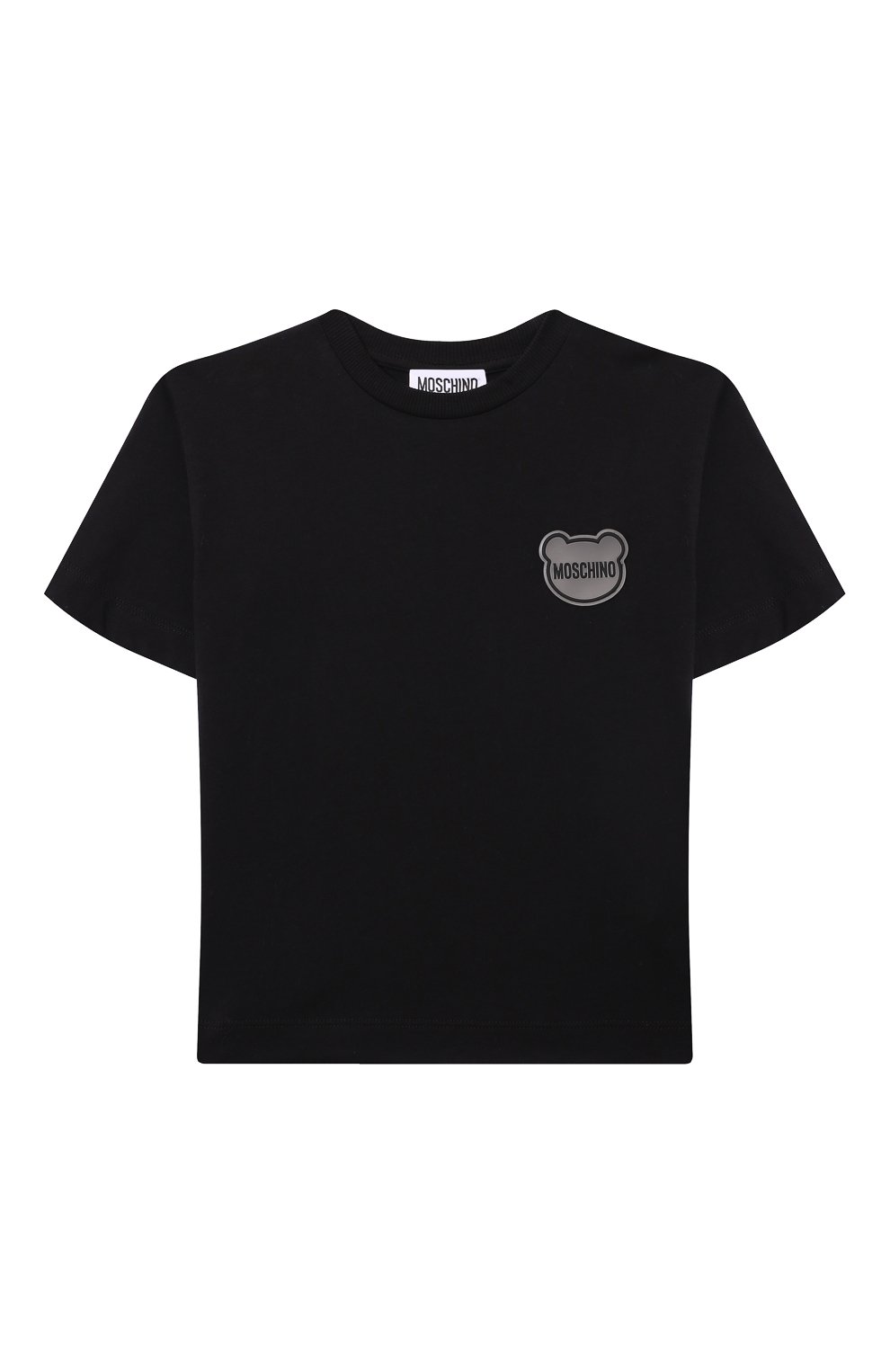 Хлопковая футболка MOSCHINO черного цвета по цене 7220 руб., арт. H7M03R/LAA24/10-14, фото 1 Хлопковая футболка MOSCHINO, арт. H7M03R/LAA24/10-14, фото 1