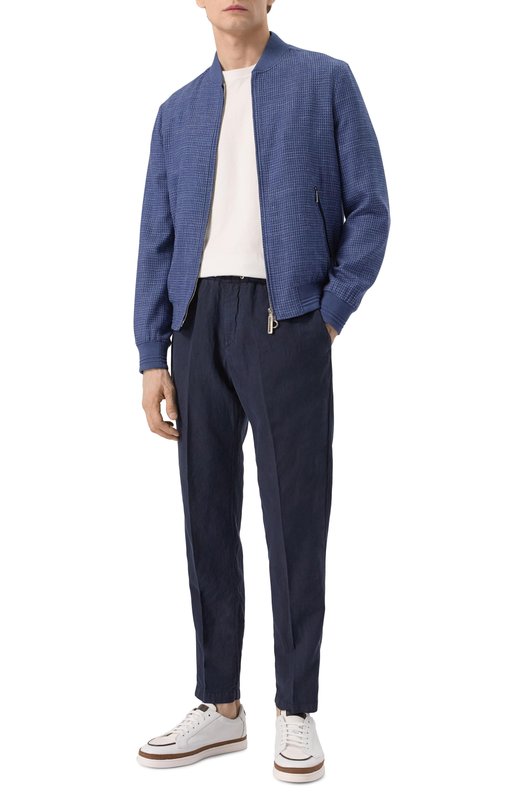 Бомбер из шерсти и шелка Stefano Ricci MZJ5100070/LP50HA/68 Синий  MZJ5100070/LP50HA/68 Фото 2