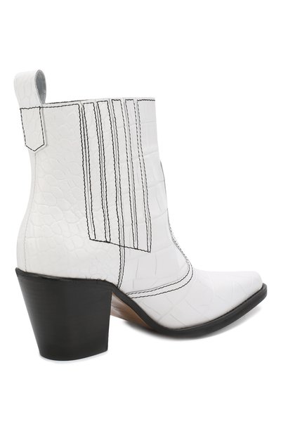 Кожаные ботильоны GANNI белого цвета по цене 49950 руб., арт. S0866, фото 4 Кожаные ботильоны GANNI, арт. S0866, фото 4