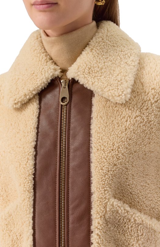 Дубленка из овчины Chloé CHC23ACV05204 113 Бежевый  CHC23ACV05204 113 Фото 5