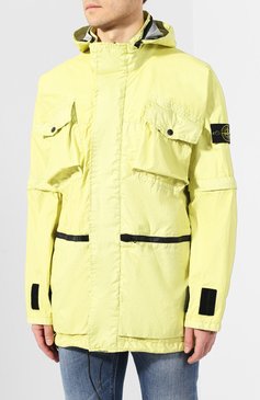 Мужская парка STONE ISLAND желтого цвета, арт. 701540223 | Фото 3 (Материал внешний: Синтетический материал; Длина (верхняя одежда): Короткие; Материал подклада: Синтетический материал; Рукава: Длинные; Мужское Кросс-КТ: Верхняя одежда; Кросс-КТ: Куртка, парка; Статус проверки: Проверена категория; Материал сплава: Проставлено; Драгоценные камни: Проставлено; Стили: Кэжуэл)