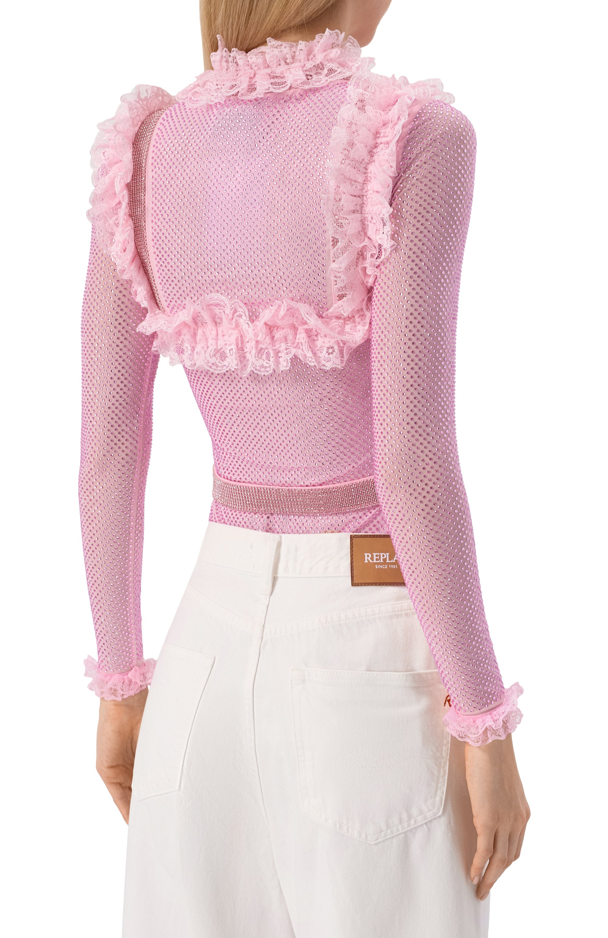 Боди с отделкой стразами SELF-PORTRAIT, арт. SS25CK022TP, фото 4