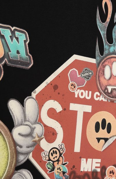 Хлопковая футболка BARROW черного цвета по цене 8995 руб., арт. F5BKJUTH227, фото 3 Хлопковая футболка BARROW, арт. F5BKJUTH227, фото 3