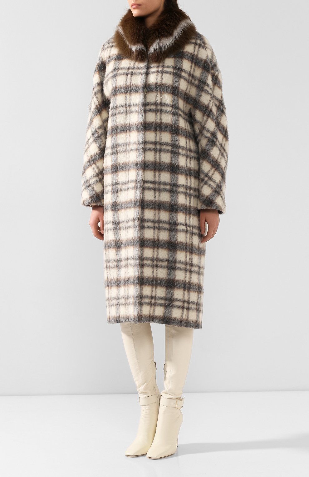 Шерстяное пальто с меховой подкладкой COLOR TEMPERATURE, арт. fw18ct14, фото 3