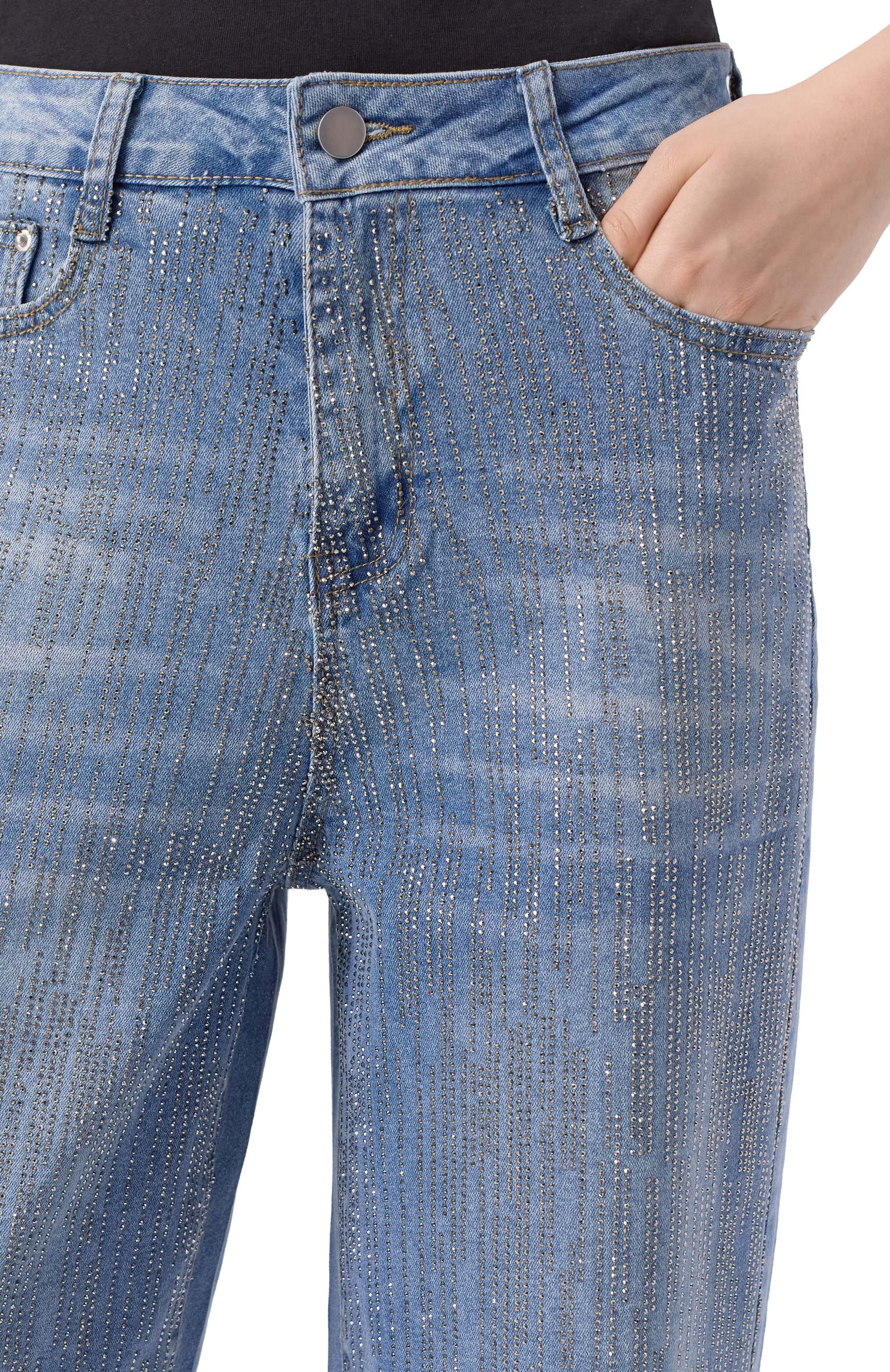 Джинсы с отделкой стразами SASHA KIM, арт. УТ-00001793, фото 5