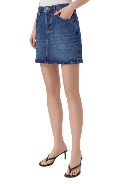 Джинсовая юбка the high FRAME DENIM синего цвета по цене 42850 руб., арт. 5010210/THE HIGH MINI, фото 3 Джинсовая юбка the high FRAME DENIM, арт. 5010210/THE HIGH MINI, фото 3