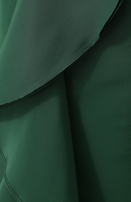 Шелковое платье-бюстье с подолом и оборками Oscar de la Renta Зелёный, фото 5