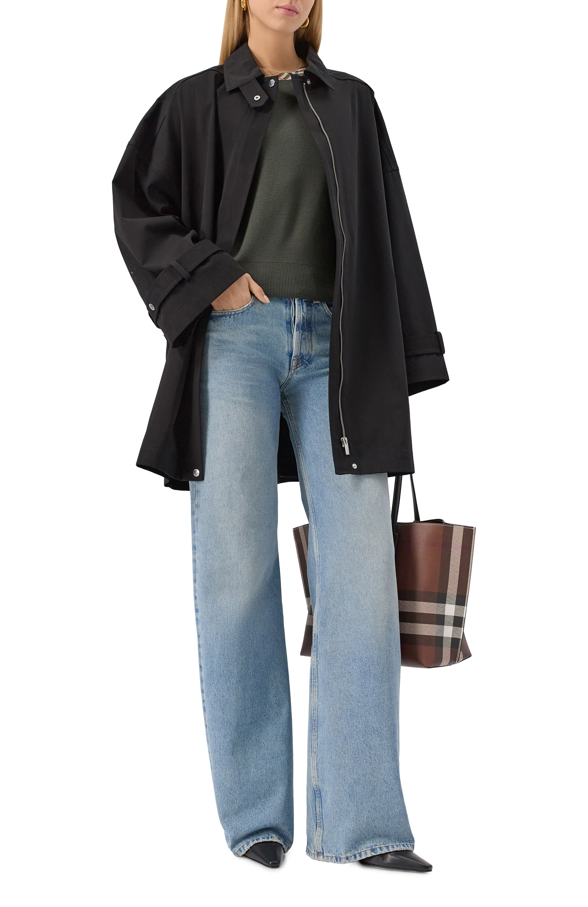 Шерстяной пуловер BURBERRY хаки цвета по цене 115500 руб., арт. 8112170, фото 2 Шерстяной пуловер BURBERRY, арт. 8112170, фото 2