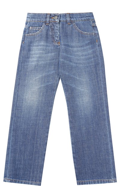 Джинсы прямого кроя с вышивкой FENDI, арт. JFF061/ST1/6A-8A