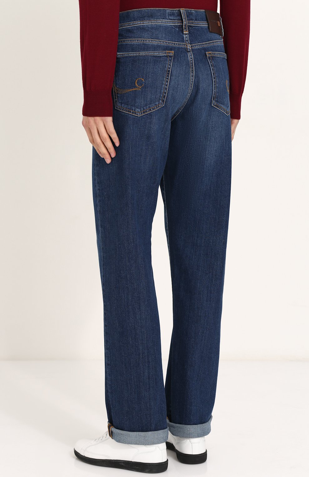 Джинсы прямого кроя с потертостями CORNELIANI, арт. 80/4JF4-7820153, фото 4