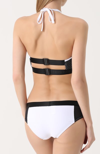 Плавки-бикини с перфорацией CALVIN KLEIN белого цвета по цене 7180 руб., арт. KW0KW00055, фото 3 Плавки-бикини с перфорацией CALVIN KLEIN, арт. KW0KW00055, фото 3