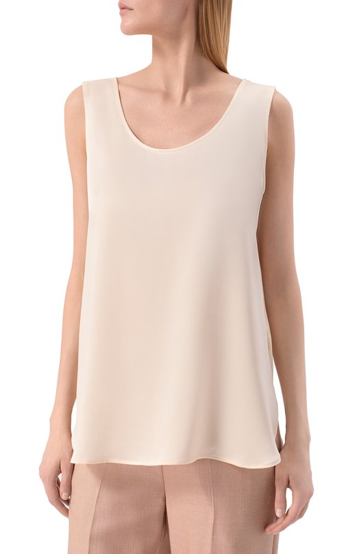 Шелковый топ Kiton D51443K03337 Кремовый  D51443K03337 Фото 3