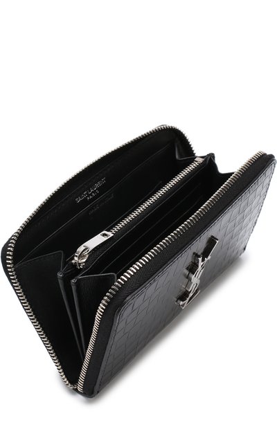Кожаное портмоне на молнии с логотипом бренда SAINT LAURENT, арт. 495947/DND1N, фото 3