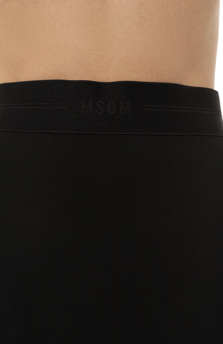 Женская шерстяная юбка MSGM черного цвета, арт. 3741MDD23/247506 | Фото 5 (Длина Ж (юбки, платья, шорты): Миди; Материал внешний: Шерсть; Стили: Классический; Женское Кросс-КТ: Юбка-карандаш)