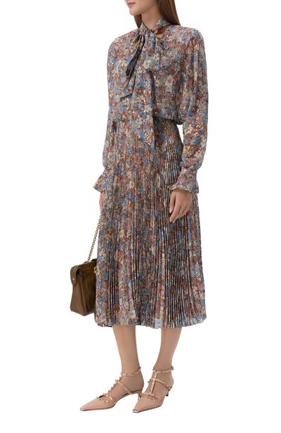 Шелковое платье VALENTINO разноцветного цвета по цене 842500 руб., арт. 9B3VALC5/ABK, фото 2 Шелковое платье VALENTINO, арт. 9B3VALC5/ABK, фото 2