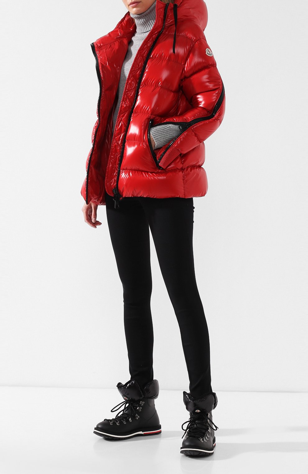 Утепленные резиновые ботинки inaya на шнуровке MONCLER черного цвета по цене 45350 руб., арт. D2-09A-20498-00-019Z2, фото 2 Утепленные резиновые ботинки inaya на шнуровке MONCLER, арт. D2-09A-20498-00-019Z2, фото 2